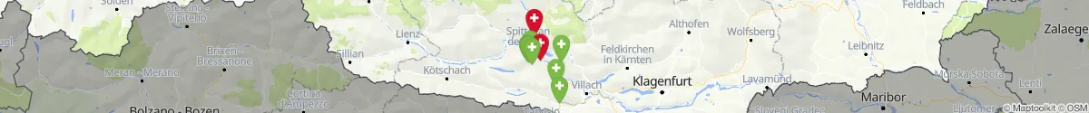 Kartenansicht für Apotheken-Notdienste in der Nähe von Millstatt am See (Spittal an der Drau, Kärnten)